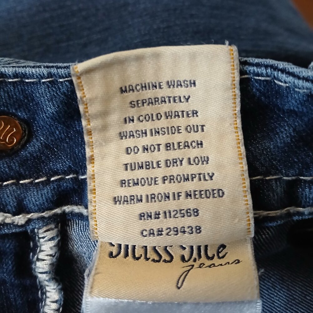 Miss Me Jeans 29 Signature Skinny Low Rise Embellished Blue Denim Stretch - Picture 12 of 12